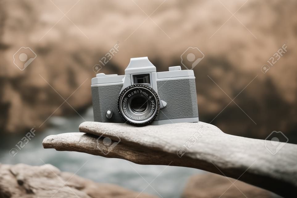 Fotografia Koncepcja Klasyczne Vintage Camera 35mm Szare plastikowe