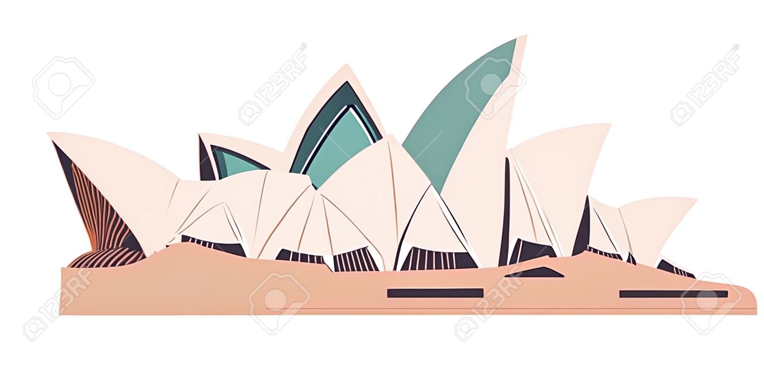 Australien Sydney Opera House isolierte Vektorillustration.