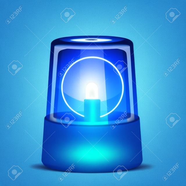 pontos ábrázolása egy kék villogó fény, szimbóluma a riasztási és a vészhelyzeti