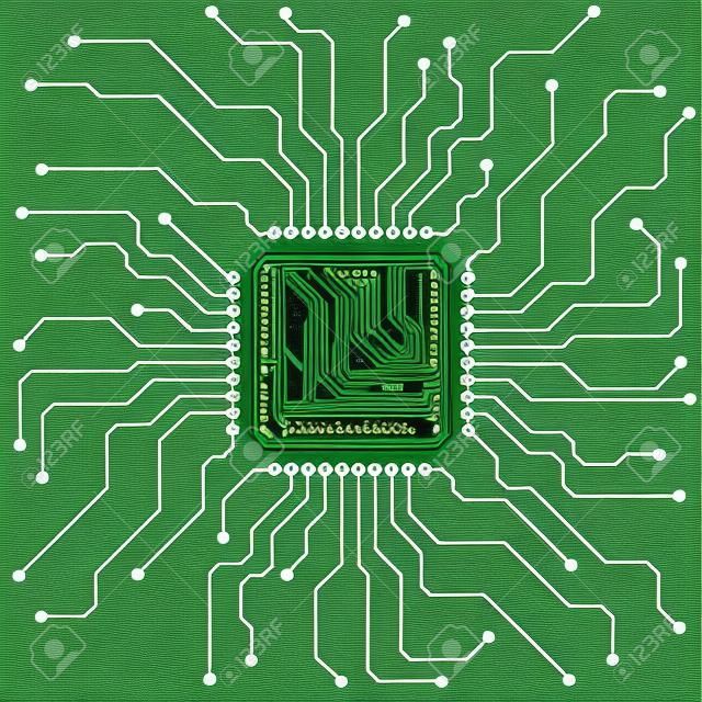 ilustración de un tablero de circuito de alta tecnología