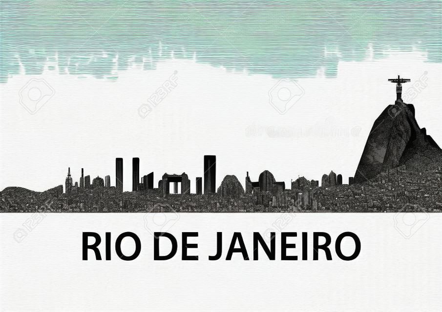 ilustración detallada de Río de Janeiro horizonte, Brasil