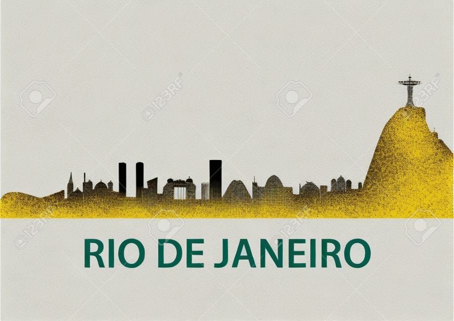 ilustración detallada de Río de Janeiro horizonte, Brasil