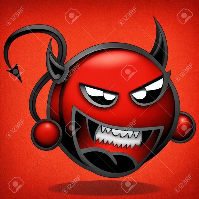 detaillierte Darstellung einer stilisierten roten Teufel