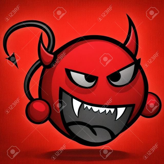 ilustración detallada de un diablo rojo estilizado