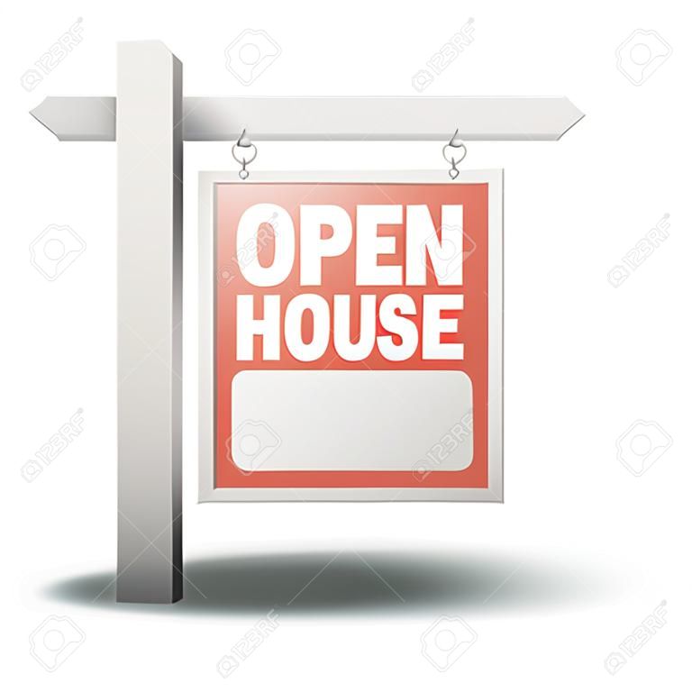detailed illustration of a Open House real estate sign