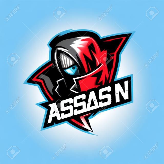 moordenaar ninja mascotte gaming logo vector