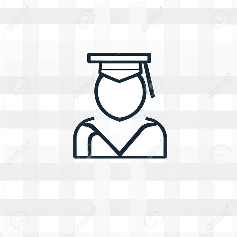 Icono de vector de posgrado aislado sobre fondo transparente, concepto de logo de posgrado