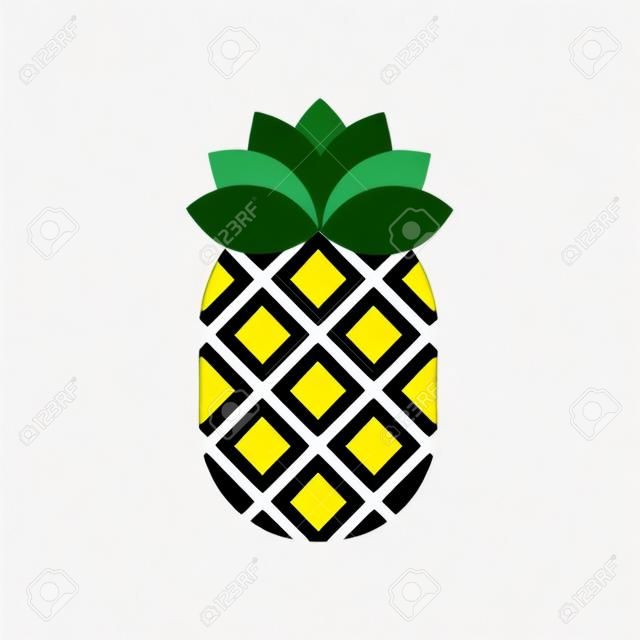 Ananassymbol lokalisiert auf weißem Hintergrund für Ihr Web- und mobiles App-Design
