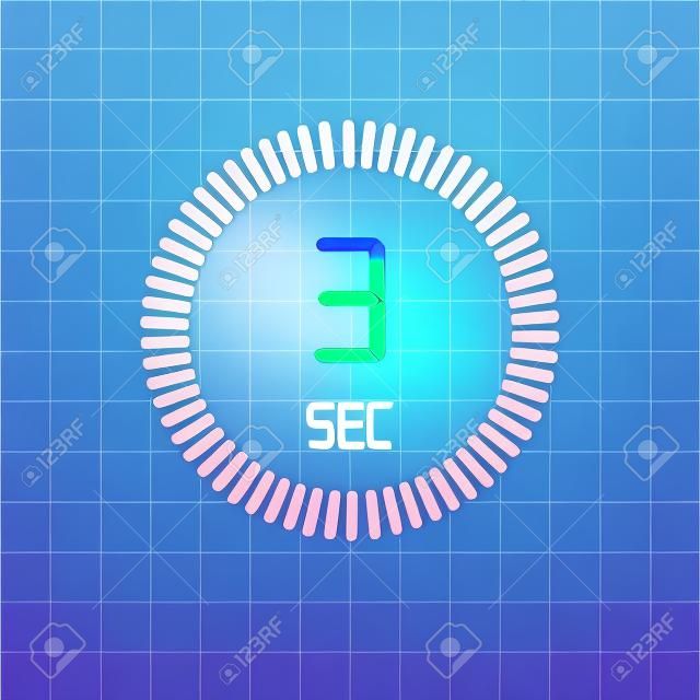 The 3 seconds vector icon isolated on transparent background, The 3 seconds logo concept