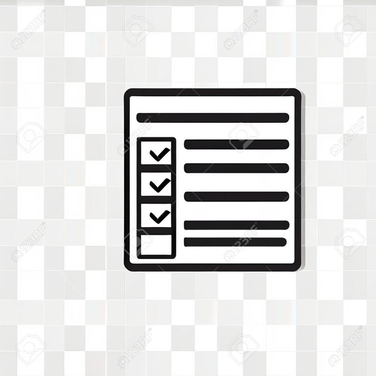 Ordine modulo icona vettore isolato su sfondo trasparente, ordine modulo concetto del logo