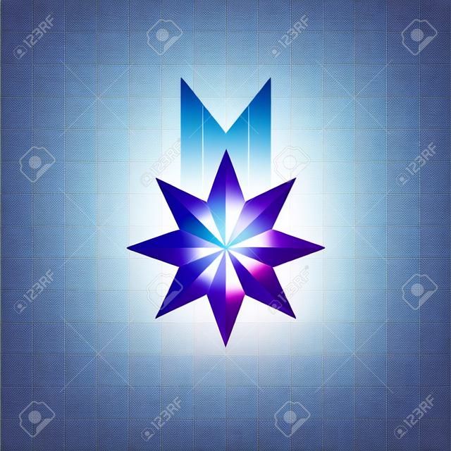 cone do vetor da estrela isolado no fundo transparente, conceito do logotipo da estrela