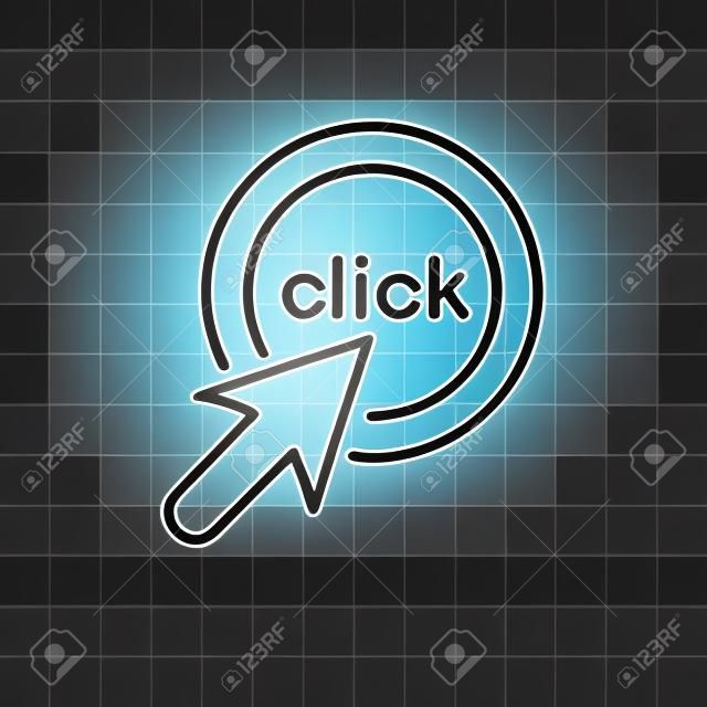 click me vector icon isolated on transparent background, click me logo concept