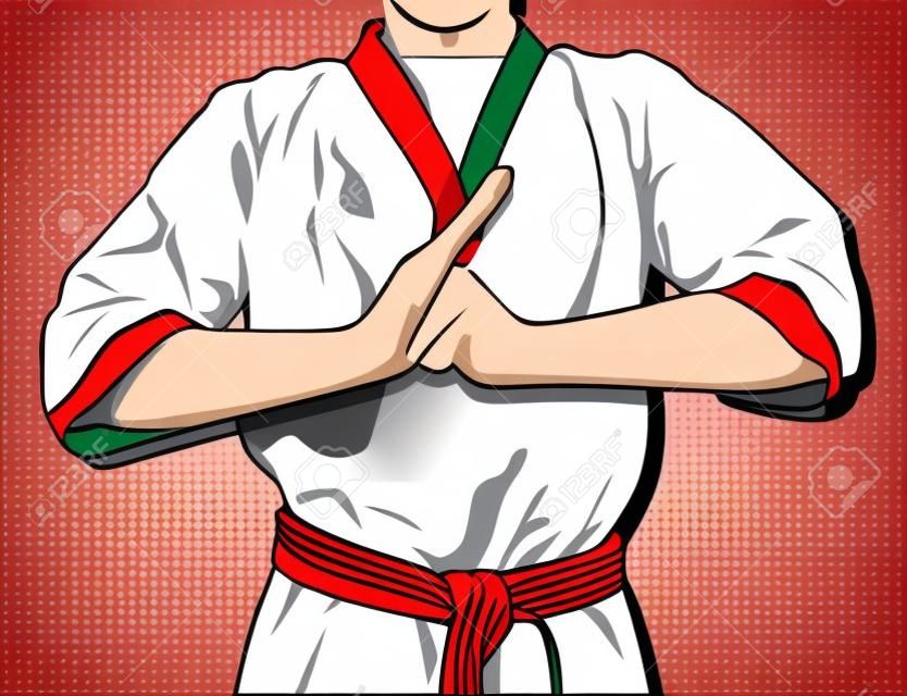 taekwondo martial arts  vector clipart cartoon.