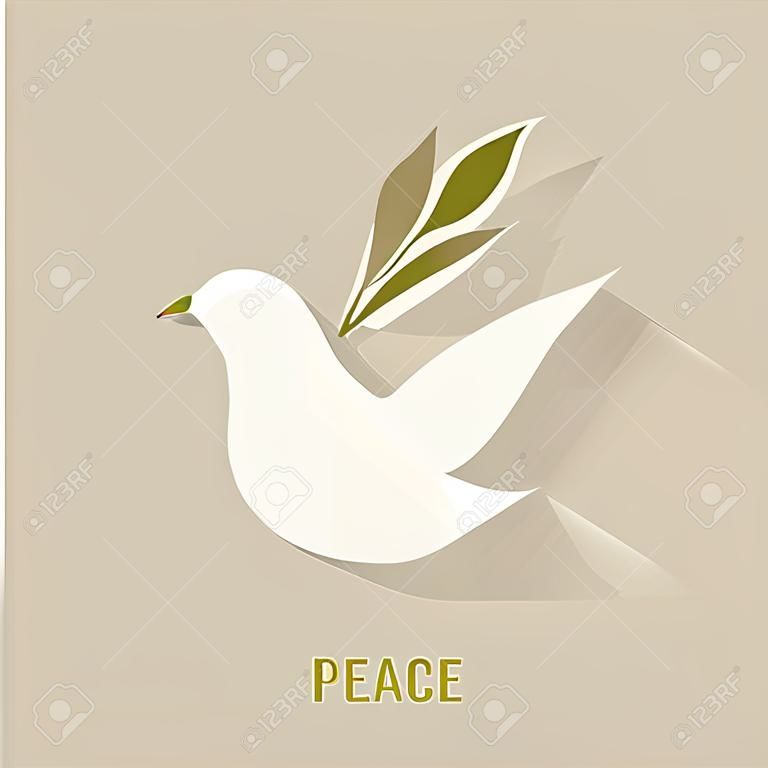 Pomba de paz com ramo de oliveira - ilustração vetorial