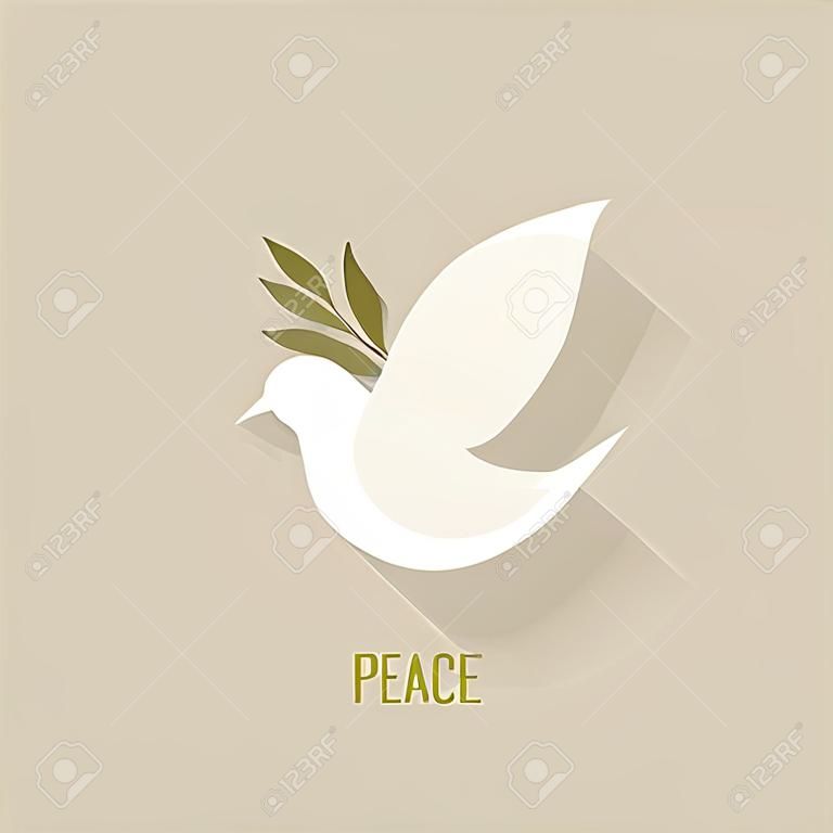 Мир голубь с оливковой ветвью - векторное изображение