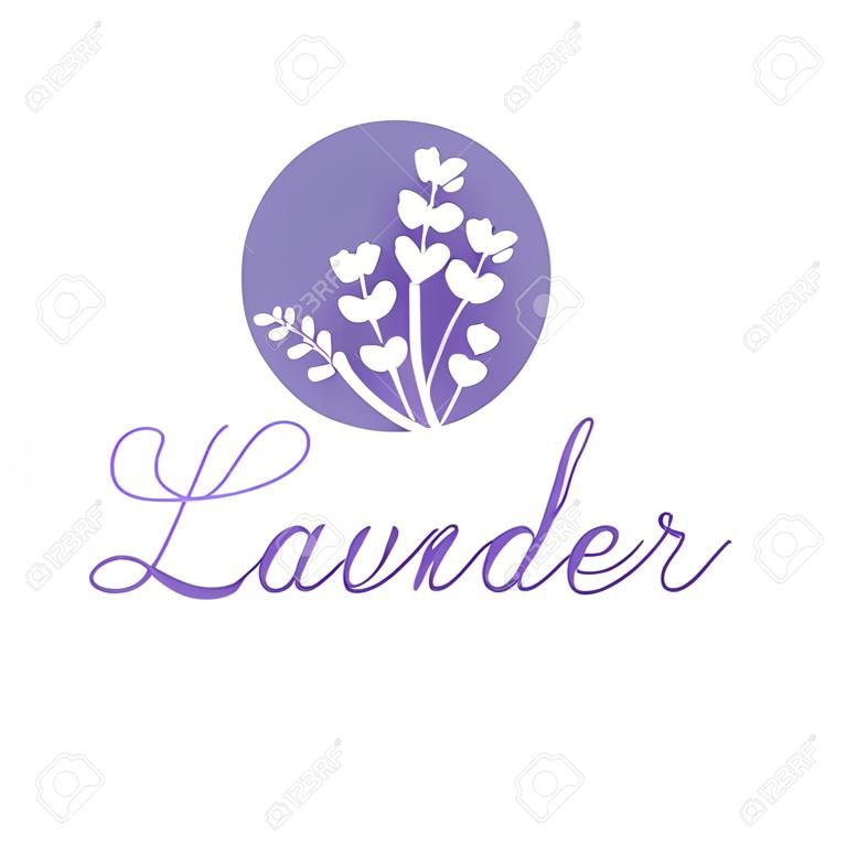 Illustration concept of emblem with lavender. Vector