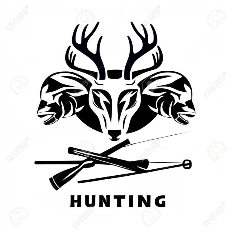 chasse et la pêche emblème millésime modèle de conception
