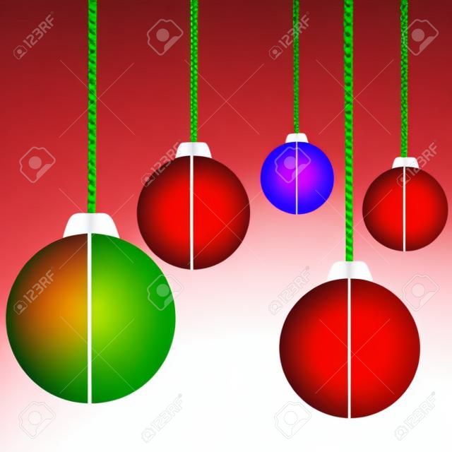 Boules de Noël design plat. Illustration vectorielle