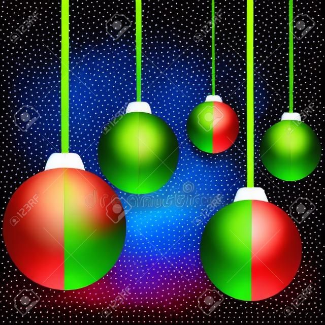 Boules de Noël design plat. Illustration vectorielle