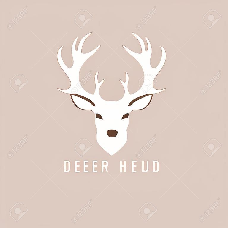 鹿頭の狩猟図ベクター デザイン テンプレート