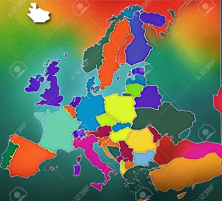 カラフルなヨーロッパ地図