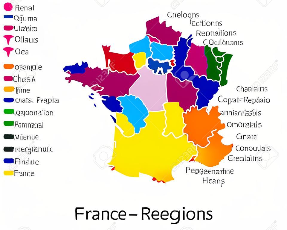 Frankrijk kaart, nieuwe regio's