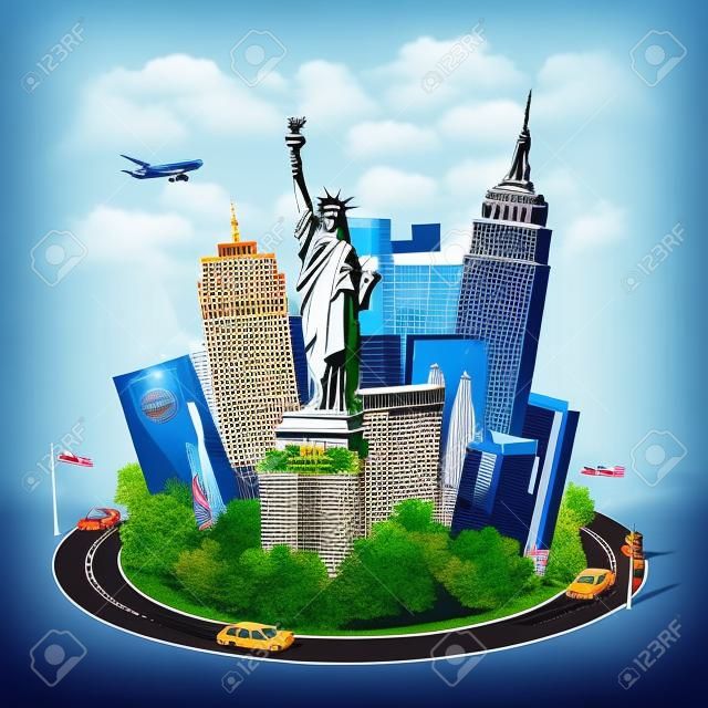 Berühmte Symbole von New York City. Reisen nach Amerika