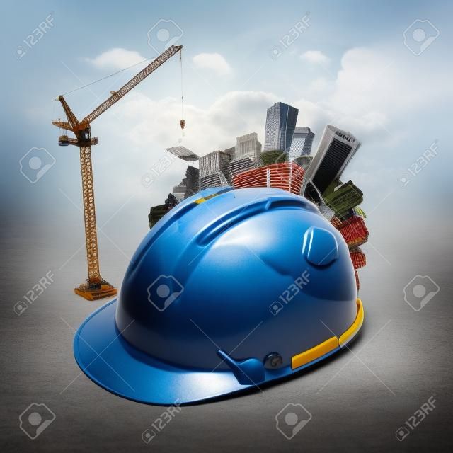 市建設頭盔。不尋常的建築概念
