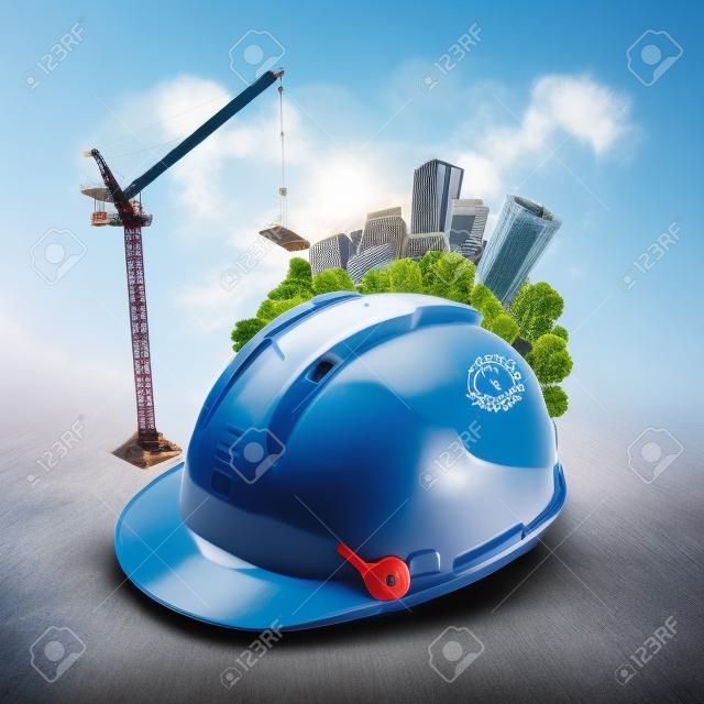 市建設頭盔。不尋常的建築概念