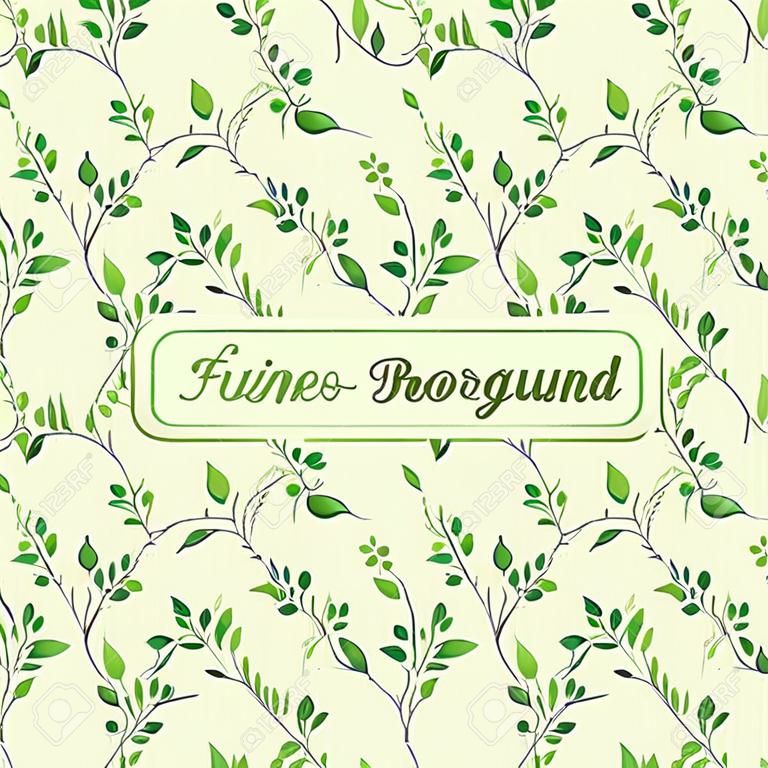 Seamless pattern with green tiny leaves. Vector illustration