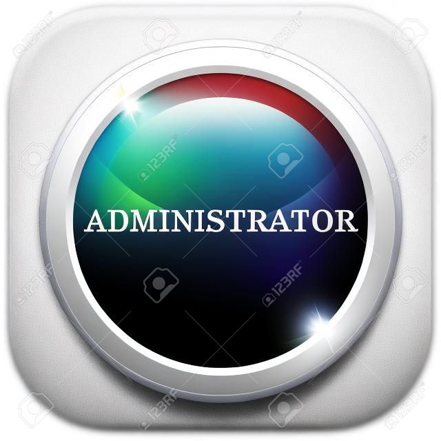 icône Administrateur. bouton Internet sur fond blanc.