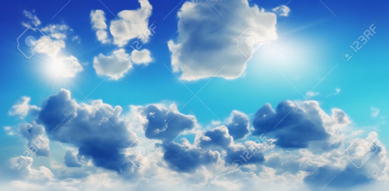 Blue sunny sky with clouds