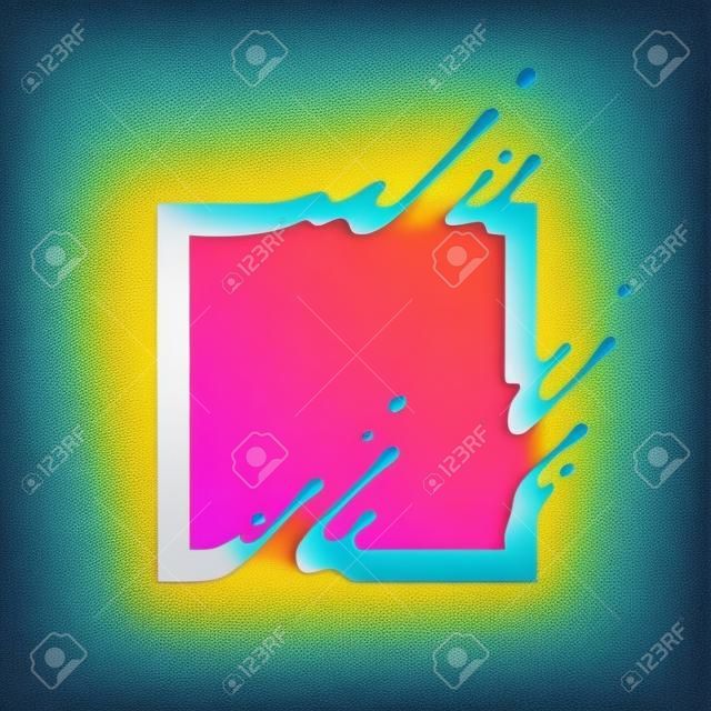 Ilustracja z streszczenie kolorowy kwadrat. Streszczenie splash, płynny kształt. Tło dla plakatu, okładka, tabliczką.