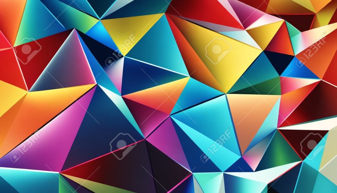 三角測量サーフェスの抽象的な 3D レンダリング。現代の背景。未来的な多角形の形状。ポスター、カバー、ブランディング、バナー、プラカードのための低ポリミニマルデザイン。