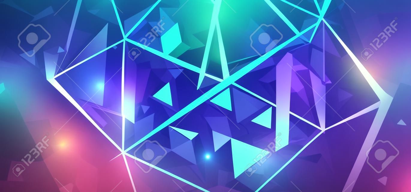Abstract 3d rendering of a geometric background. Futuristic modern design