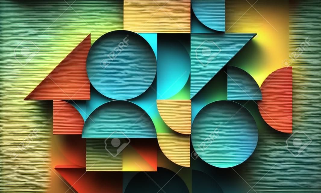 Abstrakte 3D-Darstellung, modernes Hintergrunddesign mit geometrischen Formen