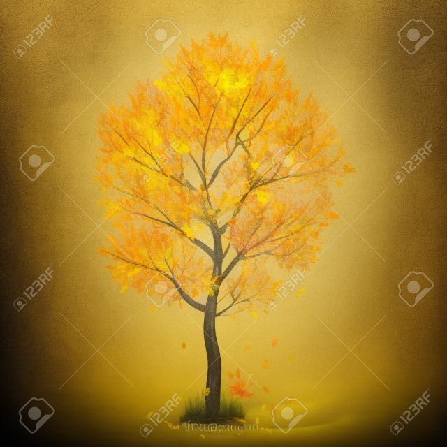 árvore de outono com folhas amarelas