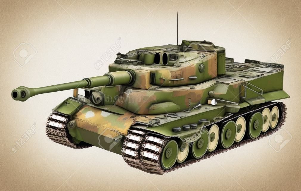 Detaillierte Vektor-Illustration der deutschen Panzer Tiger