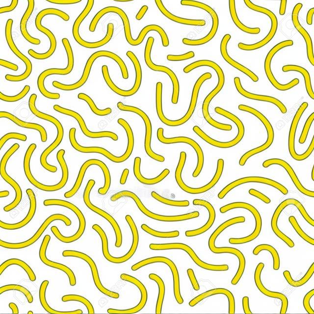 Seamless organic rounded lines pattern on white background. Vector illustration