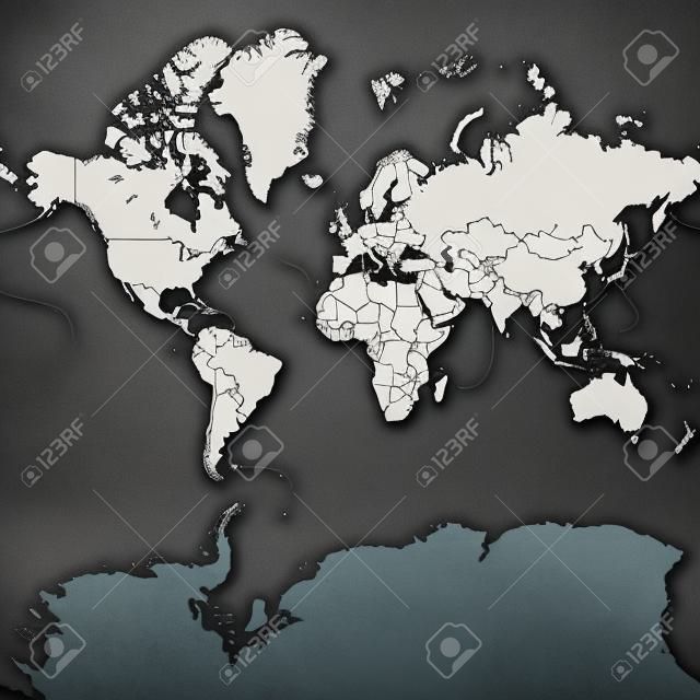 世界地图，政治计划圈。政治地图