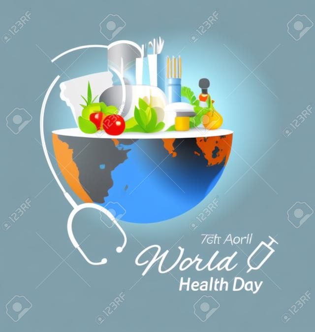 Всемирный день здоровья концепция. Векторная иллюстрация.