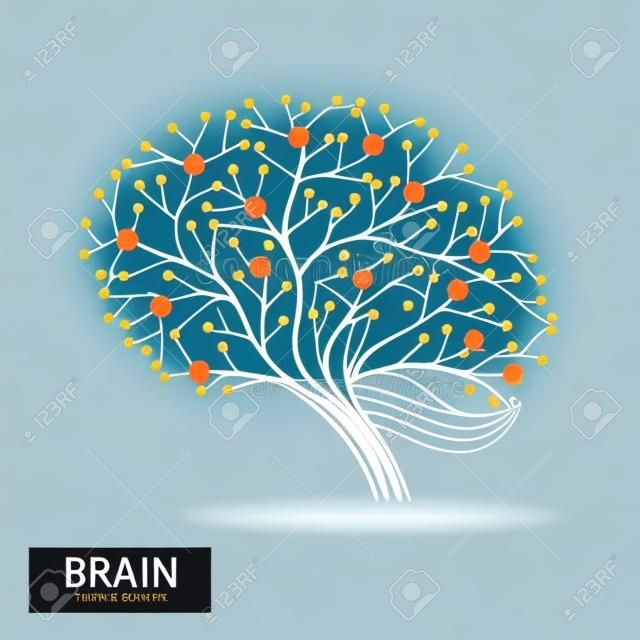 Kreatywna koncepcja projektu drzewa mózgu. Cyfrowe drzewo, technologia, sieć, sieć bezprzewodowa, internet, komunikacja, ilustracja wektorowa przyrody.