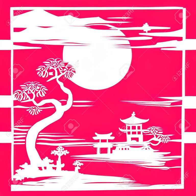 Abstract Asian Landscape card