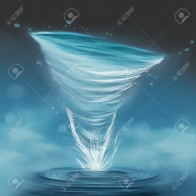 Tornado of water illustration.