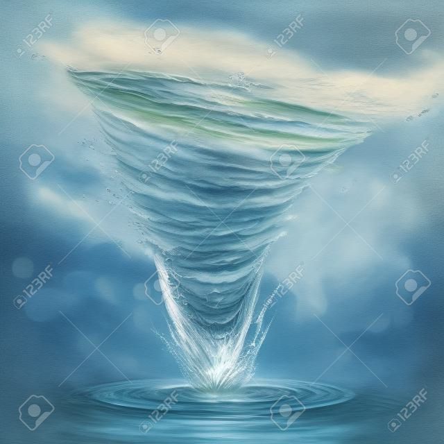 Tornado of water illustration.