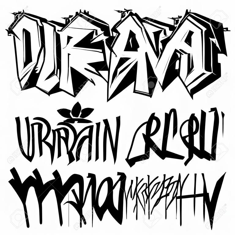 Urban typografie graffiti tags