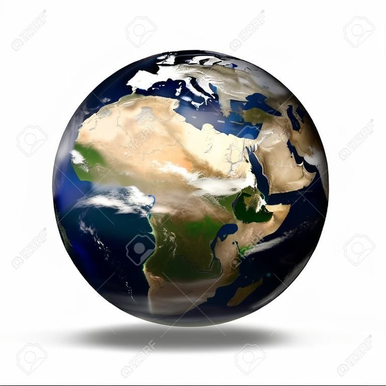 Imagen 3D del planeta Tierra. Ver a Europa y África
