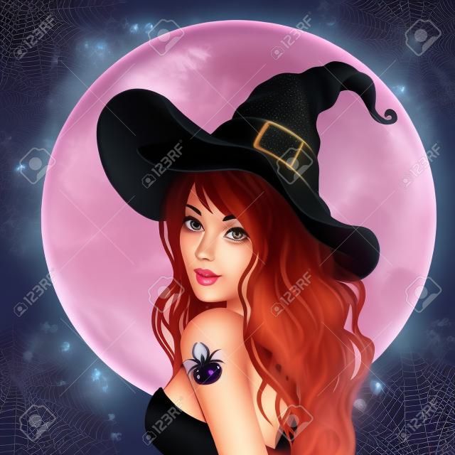 Ilustração De Halloween: Jovem Bruxa Bonita Com Um Chapéu Mágico Royalty  Free SVG, Cliparts, Vetores, e Ilustrações Stock. Image 24586792