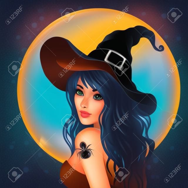 Ilustração De Halloween: Jovem Bruxa Bonita Com Um Chapéu Mágico Royalty  Free SVG, Cliparts, Vetores, e Ilustrações Stock. Image 24586792