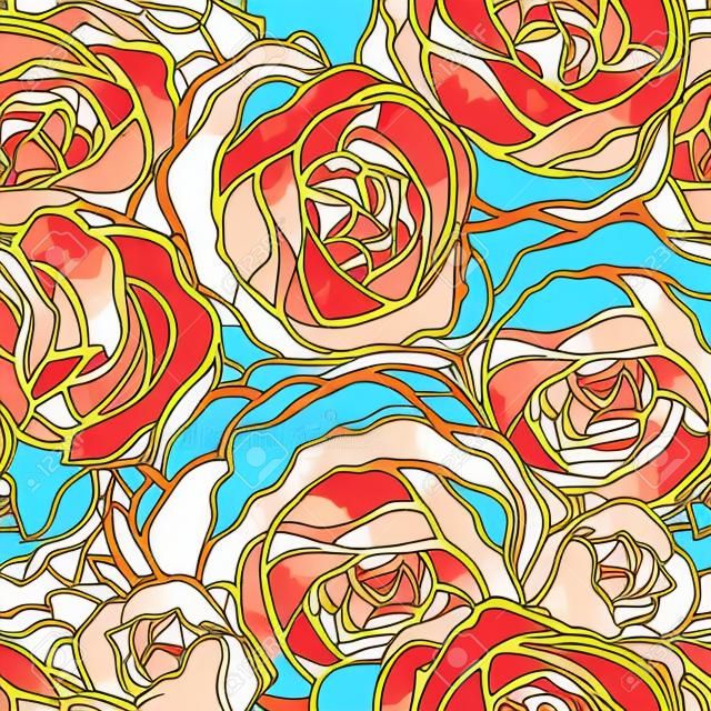 Roses modèle homogène, illustration vectorielle